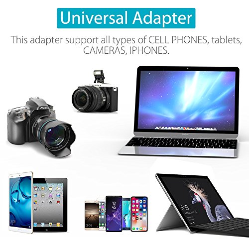 Adaptador Enchufe De Viaje Universal Enchufe Adaptador Internacional con 4 Puertos USB para US UK EU AUS Acerca De 150 Países para iPad, iPhone, Samsung Teléfonos Inteligentes (Blanco)