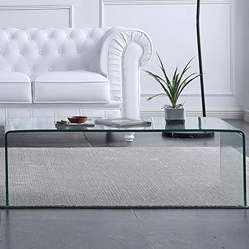 Adec - Glass, Mesa de Centro, mesita Comedor de Cristal, Medidas: 110 cm (Largo) x 55 cm (Ancho) x 35 cm (Alto)