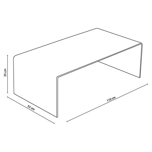 Adec - Glass, Mesa de Centro, mesita Comedor de Cristal, Medidas: 110 cm (Largo) x 55 cm (Ancho) x 35 cm (Alto)