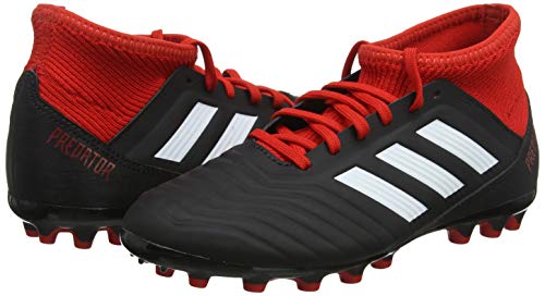 Adidas Predator 18.3 AG J, Botas de fútbol Unisex niño, Negro (Negbás/Ftwbla/Rojo 001), 38 EU