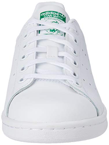 adidas Stan Smith J Zapatillas Unisex Niños, Blanco (Footwear White/Footwear White/Green 0), 38 2/3 EU