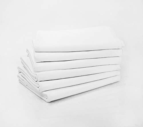 ADP Home - Pack de 6 Und. Sábana Encimera 105 cm, 50/50% POLIALGODÓN, Textil para HOSTELERÍA, Medida: 190x290 cm, Blanca