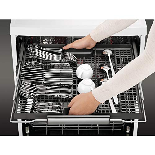 AEG FFB63700PM Lavavajillas AirDry 15 cubiertos, Display LCD, Clase A+++, Desconexión automática, 7 programas a 5 temperaturas, Tercera bandeja para cubiertos, Motor Inverter, 44 dBA, Inox, 60 cm