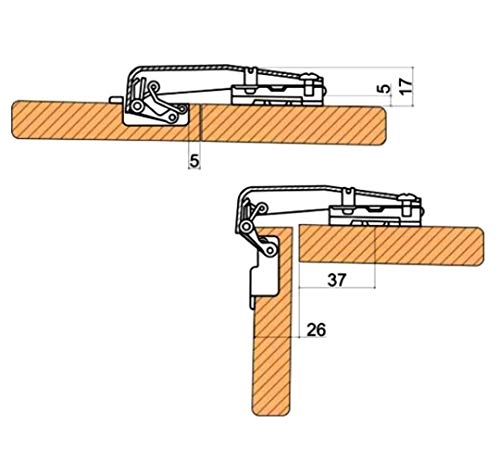 AERZETIX: 2x Bisagras de cazoleta 90° con clip amortiguador para puerta de muebles de esquina C41046