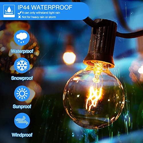 AETKFO Guirnalda Luces Exterior, Cadena de Luces G40 Guirnaldas Luminosas de Exterior Interiores 9,5 m Bombilla con 25+4 Cadena de Luz para Patio,Bodas, Jardín, Decoración, Fiestas- Impermeable IP44