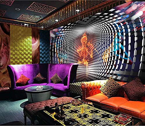 Afashiony Papel Tapiz 3D Space Flame Cool Bar Ktv Pole Dance Discoteca Sofá Herramientas Mural Decorativo De Pared, Decoración Del Hogar, Mural Desmontable