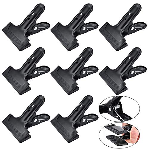 AFASOES 6 Pcs Abrazaderas de Resorte Negro Pinzas para Fondos Fotograficos Abrazaderas de Resorte Grande Pinza de Bastante Resistencia para Sujetar Papel de Muselina Lona Tela y Estudio Fotográfico