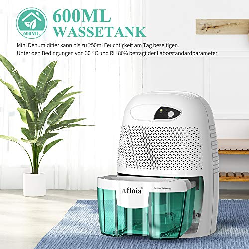 Afloia Mini Deshumidificador 500Ml Portátil Y Silencioso, Purifica Aire Y Evitar Bactéria Y Humedad,Adecuado para para Baño Sótano Casa Habitación Garage (Verde)