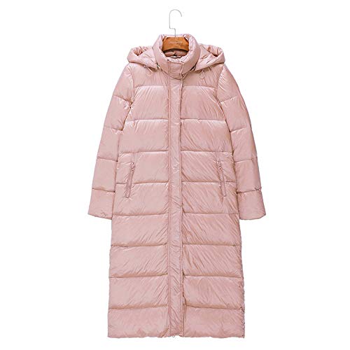 AGAOXING Ropa de plumón Elegante Chaqueta de plumón de Invierno para Mujer Color sólido Abrigo Rosa Chaqueta Gruesa cálida con Capucha Damas, Rosa, S