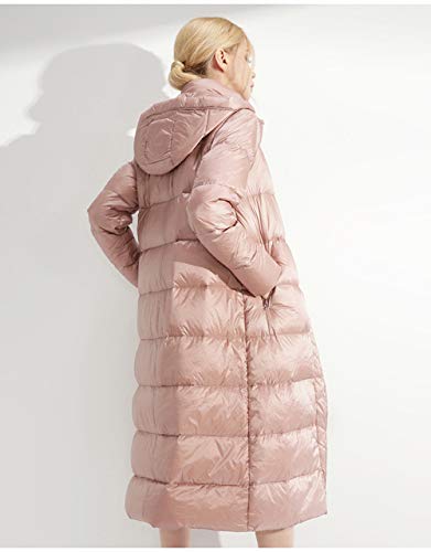 AGAOXING Ropa de plumón Elegante Chaqueta de plumón de Invierno para Mujer Color sólido Abrigo Rosa Chaqueta Gruesa cálida con Capucha Damas, Rosa, S