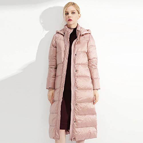 AGAOXING Ropa de plumón Elegante Chaqueta de plumón de Invierno para Mujer Color sólido Abrigo Rosa Chaqueta Gruesa cálida con Capucha Damas, Rosa, S