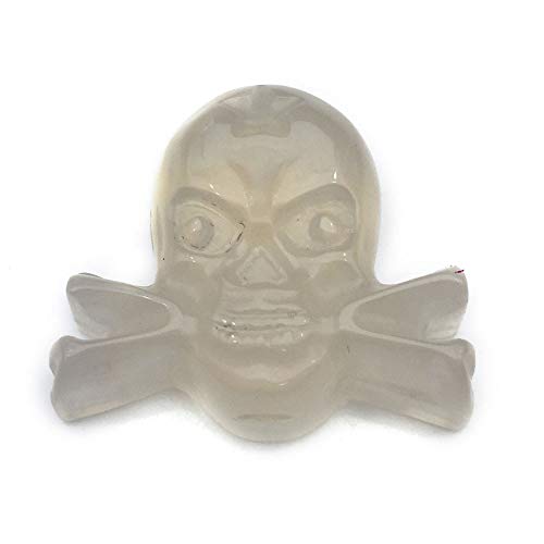 Ágata de Cristal Natural Tallado Cabeza de Calavera Colgante Piedra Natural Cabeza de Fantasma de Halloween Colgante Ágata India Grande