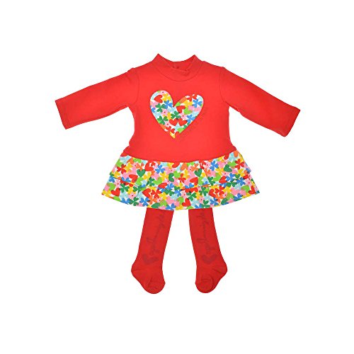 Agatha Ruiz de la Prada - Vestido corazón Flores, Bebe niña, Color: Rojo (6 Meses)