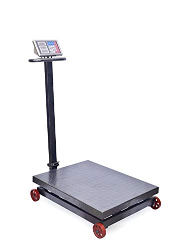 AgoraDirect - Báscula Industrial De Plataforma 1000kg/200g, Plegable, Pantalla LCD Digital De Doble Cara, Plataforma De Acero Tratada Térmicamente 60x80cm, Balanza Industrial Para Paquetería