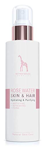 Agua de Rosas 100% PURA y NATURAL - Vegana, sin Aditivos Artificiales - 200 ml - Cuidado Hidratante para la Piel y el Cabello - Perfecta Como Tónico Facial