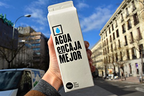 Agua enCaja Mejor Caja de 24 unidades de 500ml - Agua Mineral Natural de calidad Premium. Envase de cartón 94% origen Vegetal. 100% Reciclable