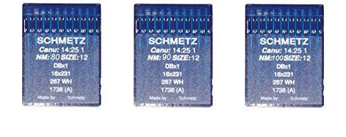 Agujas Schmetz maquinas de coser 1738 industriales DBx1 redondas ORIGINALES (3kit)