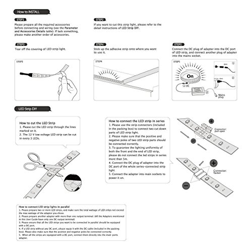 Ahevo - Tira de luz LED flexible, luz diurna de 5 metros, 300 ledes, 5630 SMD, 12 V CC, resistente al agua, IP65, más brillante que la cinta LED SMD, luz blanca, Blanco, loop-top, 60.00W 12.00V