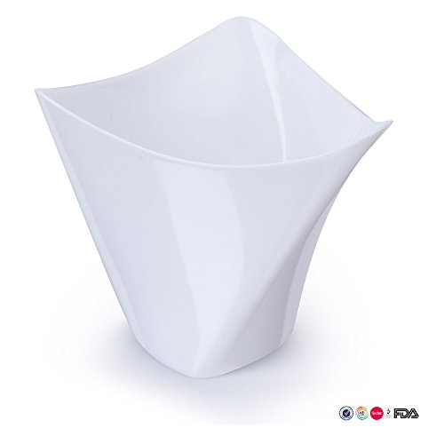 Ahippob Mini vasos de postre, 25 piezas/set de vasos de postre pequeños cubos de degustación clara / recipientes de vidrio de muestra elegantes cuencos cuadrados de plástico desechables