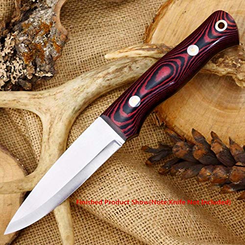 Aibote Micarta Mango de Cuchillo Material de losas Cuchillos, Herramienta Personalizada para Hacer Cuchillos y Hojas en Blanco, 1 Pieza (Negro Rojo), 160X40X8.5MM