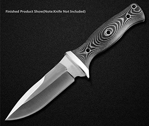 Aibote Micarta Mango de Cuchillo Material de losas Cuchillos, Herramienta Personalizada para Hacer Cuchillos y Hojas en Blanco, 1 Pieza (Negro Rojo), 160X40X8.5MM