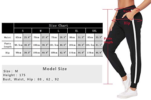 Aibrou 100% Algodón Pantalones Deportivos para Mujer Pantalones de Pijama Largos Primavera Verano Pantalón de Chándal con Bolsilpara Gimnasio Deportes Correr Entrenamiento Jogging