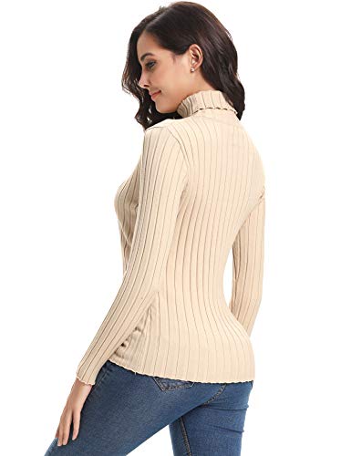 Aibrou Suéter de Cuello Alto para Mujer, Jersey Cuello Alto Manga Larga Mujer Primavera y Otoño