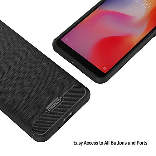 AICEK Funda Xiaomi Redmi 6A, Negro Silicona Fundas para Xiaomi Redmi 6A Carcasa Redmi 6A Fibra de Carbono Funda Case (5,45 Pulgadas)