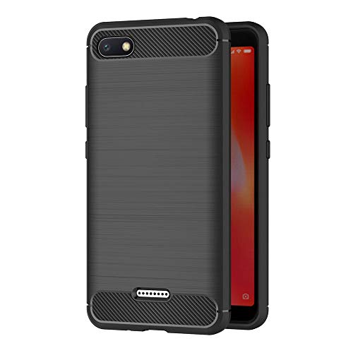 AICEK Funda Xiaomi Redmi 6A, Negro Silicona Fundas para Xiaomi Redmi 6A Carcasa Redmi 6A Fibra de Carbono Funda Case (5,45 Pulgadas)