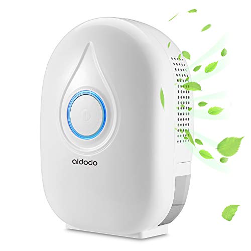 Aidodo Deshumidificador electrico Portátil 500ml Mini silencioso Deshumidificadores de Aire Compacto Inteligente Perfecto para Hogar Salón Habitación Oficina Blanco