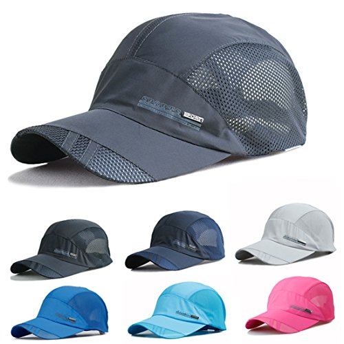 AIEOE - Gorro Casual de Deporte Verano para Hombre Gorra para Sol de Malla Transpirable para Playa Sombrero Delgado de Moda para Baloncesto Fútbol Correr - Azul Oscuro