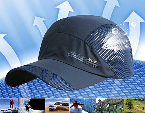 AIEOE - Gorro Casual de Deporte Verano para Hombre Gorra para Sol de Malla Transpirable para Playa Sombrero Delgado de Moda para Baloncesto Fútbol Correr - Azul Oscuro