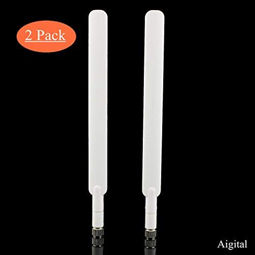 Aigital SMA Antena 10dBI de Alto Rendimiento 4G LTE Antena Amplificador de señal WiFi Adaptador de módem Receptor de Alto Rango para Puntos de Acceso Huawei B593/B880/ B890 /E5186 /E5175 (2 Pack)