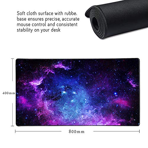 AILRINNI Alfombrilla Raton Gaming Grande XXL Ordenador 800mm*400mm - Impermeable con Base de Caucho para Gamers Ordenador, PC y Laptop (Cielo Estrellado)