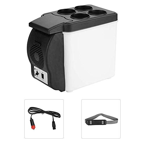 AILZNN 6L Mini Portátil Refrigerador del Coche, 12v Congelador De Coche Nevera Calentador con Base Almacenamiento Cuatro Botellas, Enfriador De Bebidas Eléctrico para Viajes De Oficina De Campamento