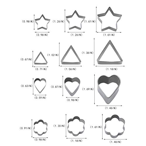 AIM Cloudbed 24 Piezas de Juego de Moldes Galletas, Cookie Set Galletas de molde Acero Inoxidable Formas Geométricas lo Mejor para Bricolaje para Hornear Decoración de Pasteles