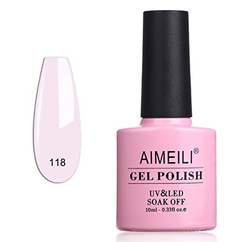 AIMEILI Esmalte Semipermanente De Uñas Soak Off UV LED Uñas De Gel - Gardenia Jasminoides Ellis (118) 10ml