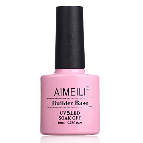 AIMEILI Gel Uñas Constructor Base Coat y Builder Gel 2 en 1 Nail Extensión Esmaltes Semipermanentes de Uñas Gel Construcción Consejos Para Uñas Rápida Molde Finger UV LED Building Base 10ML