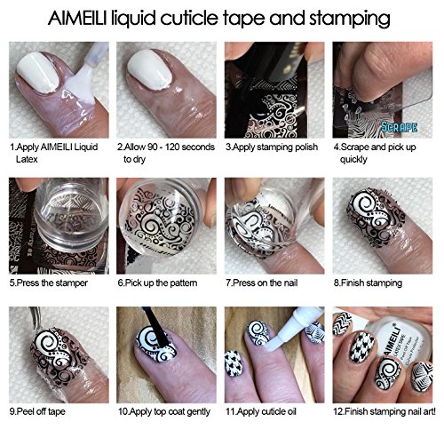 AIMEILI Látex Líquido Para Uñas Peel Off Stamping Nail Art Protección de la Piel y los Dedos para Decorar Uñas 15ml