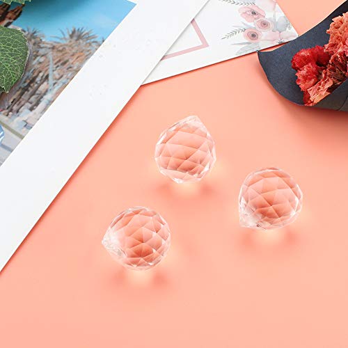 Aipaide Transparente Bola de Cristal 20pcs Bola de Cristal Feng Shui Colgante Bola de Cristal Prisma para Decoración de Lámpara de Casa, Boda, Navidad 20mm