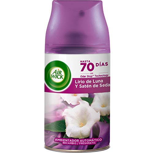 Air Wick Ambientador Freshmatic Recambio Duplo Lirio de Luna y Satén de Seda - 500 ml