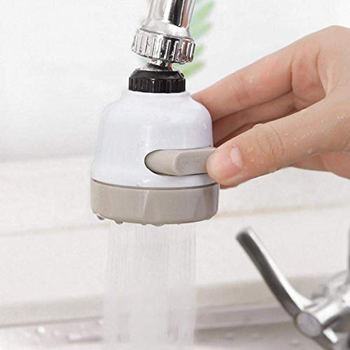 Aireador Giratorio de Grifo de 360 Grados, Grifo para evitar salpicaduras de cabeza, pulverizador extensible de tres engranajes ajustable, agua, spray, cocina, baño (Blanco)