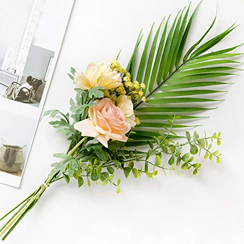 Aisamco - 6 hojas artificiales de palma, hojas de palma, hojas de palmera tropicales, hojas de palma, hojas de monstera sintética, 73,66 cm de alto, para decoración de hogar, boda, palma