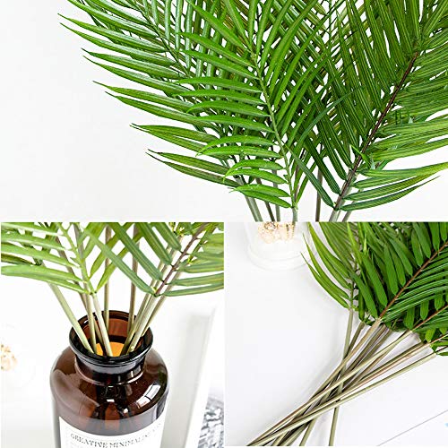 Aisamco - 6 hojas artificiales de palma, hojas de palma, hojas de palmera tropicales, hojas de palma, hojas de monstera sintética, 73,66 cm de alto, para decoración de hogar, boda, palma