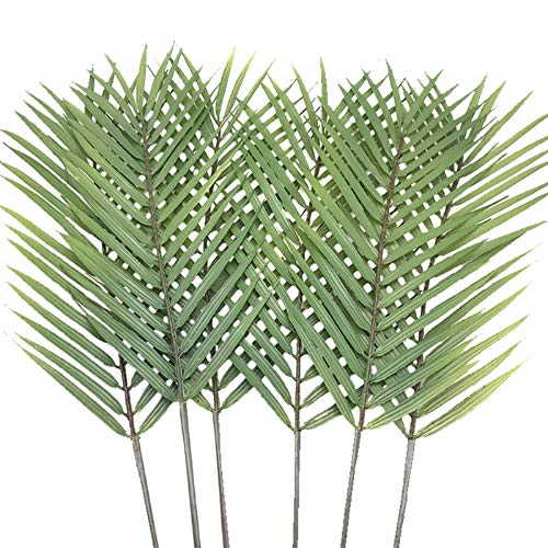 Aisamco - 6 hojas artificiales de palma, hojas de palma, hojas de palmera tropicales, hojas de palma, hojas de monstera sintética, 73,66 cm de alto, para decoración de hogar, boda, palma