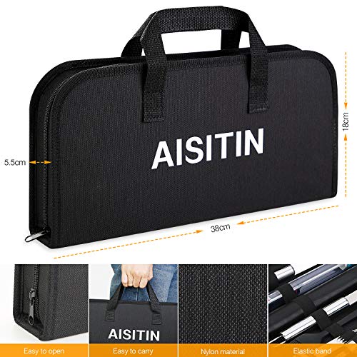 AISITIN Utensilios Barbacoa Accesorios Barbacoa 25 Piezas Kit Barbacoa Set Acero Inoxidable para Hombres Mujeres Camping Barbacoa