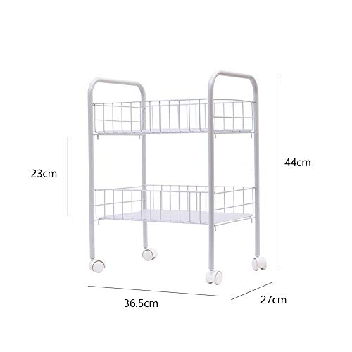 Aisooking 2tier balanceo Cesta Comercial de la Carretilla, Cocina de Acero Inoxidable con Ruedas, for el Restaurante de panadería Alimentos Bandeja trasiego de la Compra