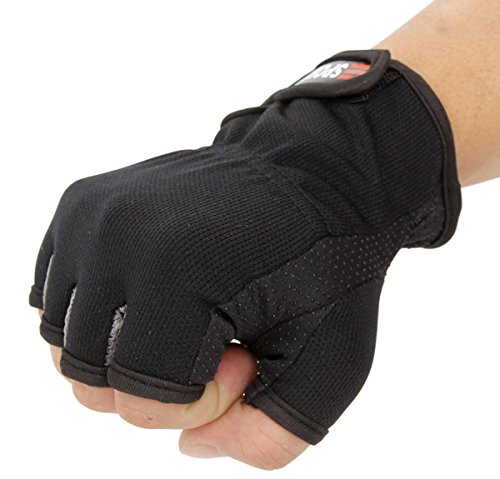 Aivtalk - Guantes sin dedos profesional de pesca senderismo ciclismo montaña protector de mano para hombres - negro