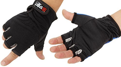 Aivtalk - Guantes sin dedos profesional de pesca senderismo ciclismo montaña protector de mano para hombres - negro