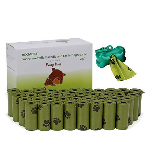 AIXMEET Bolsas Caca Perro, 600 Bolsas de Compost para Perros con 1dispensador(32X22cm)